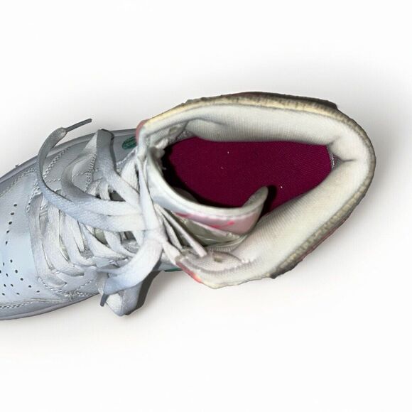 Nike Air Jordan 1 Mid Paint Drip Ice Cream White Pink Size 7Y/8.5 Women - Picture 8 of 13